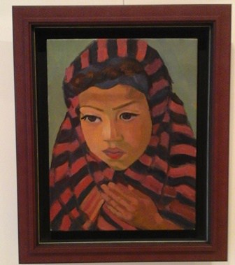 Cadre à Part Annecy - Portrait femme cadre bois rouge noir